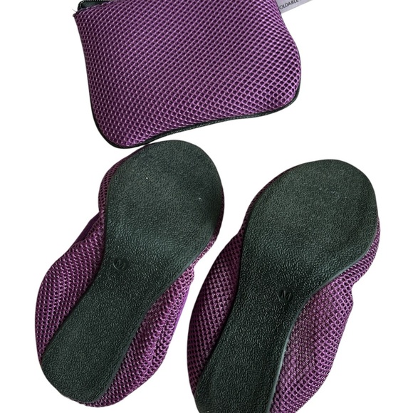 Purple Mesh Women's Flats with Matching Pouch - Picture 3 of 5